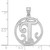 Sterling Silver Rhodium-plated Fancy Script Letter T Initial Pendant