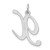Sterling Silver Rhodium-plated Fancy Script Letter X Initial Charm