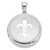 Sterling Silver Rhodium-plated Fleur de Lis 20mm Round Locket
