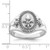 Sterling Silver Rhodium-plated Fleur de Lis Ring - QR-841AC08B-5231