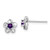 Sterling Silver Rhodium-plated Floral Amethyst Post Earrings - QB-D84B8B8F-3786