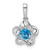 Sterling Silver Rhodium-plated Floral Blue Topaz Pendant - QB-F71BC690-7552