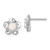 Sterling Silver Rhodium-plated Floral Created Opal Post Earrings