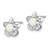 Sterling Silver Rhodium-plated Floral Created Opal Post Earrings