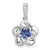 Sterling Silver Rhodium-plated Floral Created Sapphire Pendant