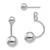 Sterling Silver Rhodium-plated Front and Back Ball Post Earrings