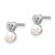 Sterling Silver Rhodium-plated FW Cultured Pearl & Diam. Earrings - QB-56F60D7B-2311