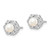 Sterling Silver Rhodium-plated FW Cultured Pearl & Diam. Earrings - QB-F39D46A8-8198