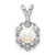 Sterling Silver Rhodium-plated FW Cultured Pearl & Diam. Pendant - QB-02BD3FC9-4983