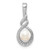 Sterling Silver Rhodium-plated FW Cultured Pearl & Diam. Pendant - QB-A61C95BF-2949