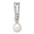 Sterling Silver Rhodium-plated FW Cultured Pearl Diamond Chain Slide