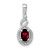 Sterling Silver Rhodium-plated Garnet & Diam. Pendant - QB-154A5BB9-7617