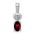 Sterling Silver Rhodium-plated Garnet & Diam. Pendant - QB-B4E5954F-9006