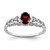 Sterling Silver Rhodium-plated Garnet & Diam. Ring - QB-B1AE320A-6760