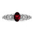 Sterling Silver Rhodium-plated Garnet & Diam. Ring - QB-BAB1AB4B-2576