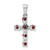 Sterling Silver Rhodium-plated Garnet & Diamond Accent Cross Pendant