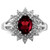 Sterling Silver Rhodium-plated Garnet & Diamond Ring - QD-AEAB4C80-8582