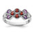 Sterling Silver Rhodium-plated Garnet Amethyst and White Topaz Ring - QR-09C0141A-6436