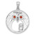 Sterling Silver Rhodium-plated Garnet and CZ Owls Pendant