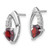 Sterling Silver Rhodium-plated Garnet and CZ Post Earrings - QE-ECBAACFB-8338
