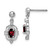 Sterling Silver Rhodium-plated Garnet and Diamond Post Earrings - QD-D52DAE0B-5232