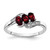 Sterling Silver Rhodium-plated Garnet and Diamond Ring - RM-89E7379E-2161