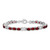 Sterling Silver Rhodium-plated Garnet Bracelet - QX-47DC5FD2-6219
