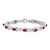 Sterling Silver Rhodium-plated Garnet Bracelet - QX-D9292E2D-9471