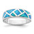 Sterling Silver Rhodium-plated Geometric Lab Created Blue Opal Ring - QR-47C281AE-7106