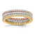 Sterling Silver Rhodium-plated Gold and Rose-tone CZ 3 Eternity Band Set - QR-A39DADD0-3777