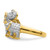 Sterling Silver Rhodium-plated Gold Tone Mom & Baby CZ Elephants Ring - QR-D4DDB77C-7437