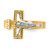 Sterling Silver Rhodium-plated Gold-tone INRI Crucifix Ring - QR-DB478E27-2687