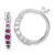 Sterling Silver Rhodium-plated Graduated Red Lab Created Ruby Hoop Earrings