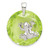 Sterling Silver Rhodium-plated Green CZ Frog Pendant