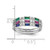 Sterling Silver Rhodium-plated Green, Red and Blue CZ 3 Ring Set - QR-AD181932-5064