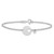 Sterling Silver Rhodium-plated Heart and Cut Out Disc 7.5in Bracelet