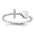 Sterling Silver Rhodium-plated Heart and CZ Cross Ring - QR-A6291500-8731