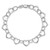 Sterling Silver Rhodium-plated Heart Link Bracelet