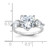 Sterling Silver Rhodium-plated Heart Shape Center CZ 3-Stone Ring - QR-C41F8688-6880