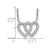 Sterling Silver Rhodium-plated Interconnected Double CZ Open Heart 16.5 inch Necklace with 1 inch extension