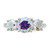 Sterling Silver Rhodium-plated Iridescent CZ 3-Stone Ring - QR-AF622116-5080
