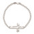 Sterling Silver Rhodium-plated Jesus Cross Womens 7.5in Bracelet
