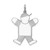 Sterling Silver Rhodium-plated Kid Charm - XK-C1DAC182-1232