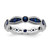 Sterling Silver Rhodium-plated Lab Cr Blue Spinel Eternity Band