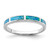 Sterling Silver Rhodium-plated Lab Created Blue Opal Inlay Band - QR-EB39341B-8846