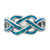 Sterling Silver Rhodium-plated Lab Created Blue Opal Inlay Celtic Knot Ring - QR-A3355853-9240