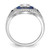 Sterling Silver Rhodium-plated Lab Created Blue Spinel & CZ Ring