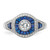 Sterling Silver Rhodium-plated Lab Created Blue Spinel & CZ Ring