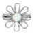 Sterling Silver Rhodium-plated Lab Created Opal Flower Ring - QR-11282BEC-6925