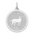 Sterling Silver Rhodium-plated Labrador Retrieve Disc Charm